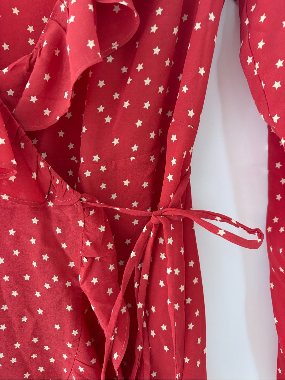 Realisation Par Red Star Print Ruffle Mini Dress - Picture 5 of 8